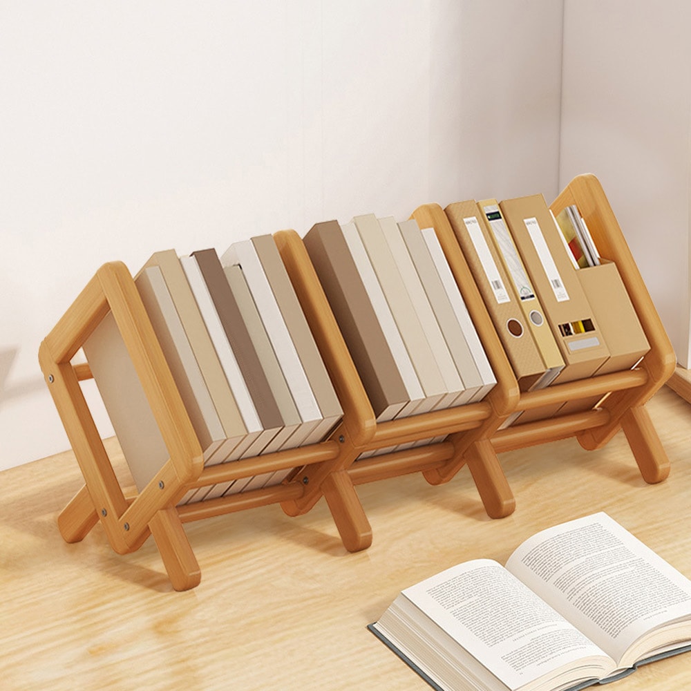 【AOTTO】楠竹伸縮桌上收納書架(置物架 收納架 書架)