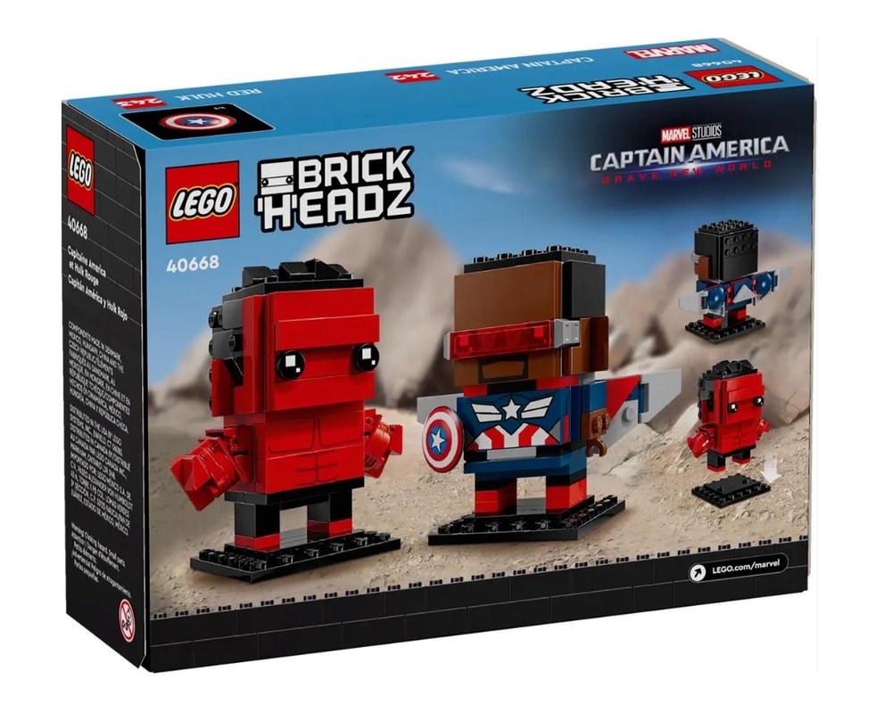【LEGO 樂高】磚星球〡 40668 大頭系列 美國隊長和紅浩克 Captain America & Red Hulk Figures