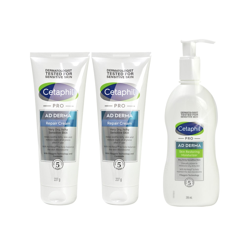 【Cetaphil 舒特膚】AD益膚康修護舒敏乳霜 227g/2瓶+贈AD益膚康滋養乳液295ml 雙11特惠組