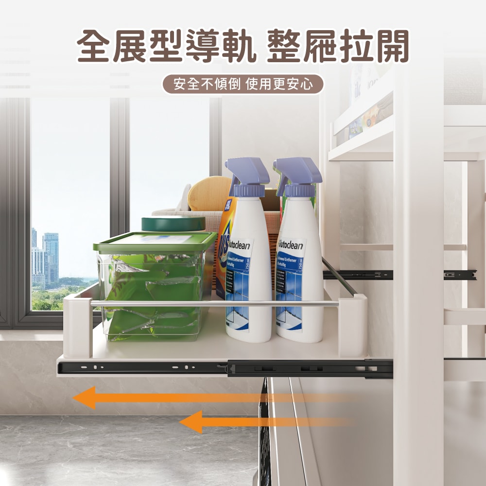 【慢慢家居】可抽拉層板超耐重三層洗衣機架 (置物架 浴室層架 馬桶架)