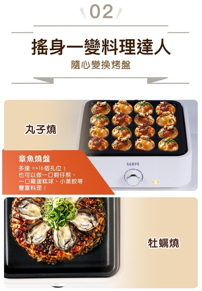 【SAMPO 聲寶】隨心變電烤盤TG-NA65C