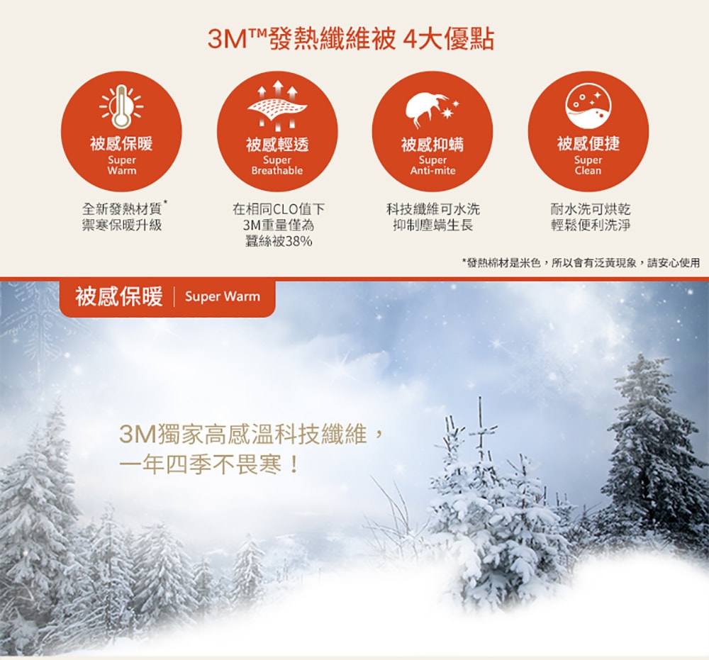 【3M】發熱纖維可水洗特暖冬被 標準雙人 NZ500