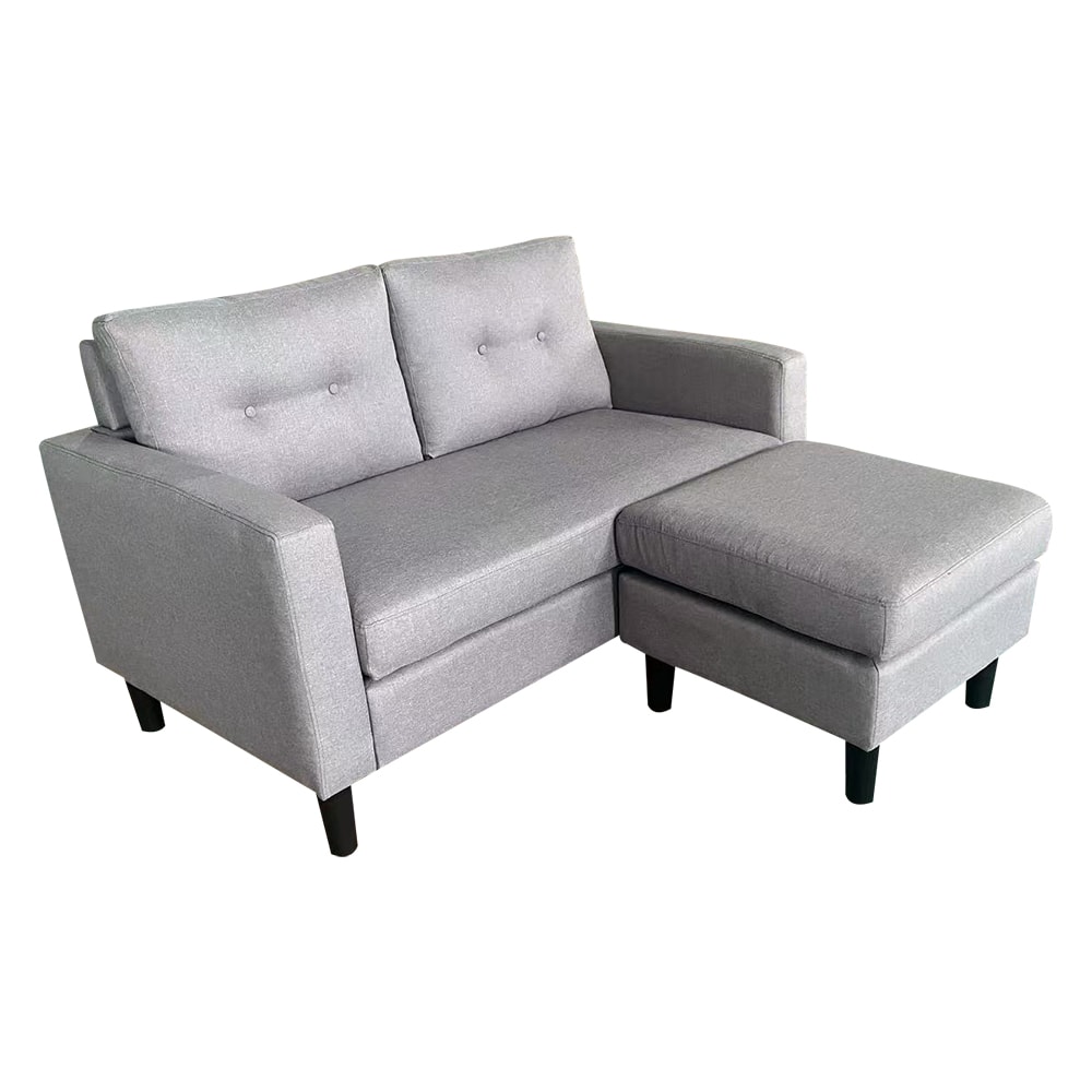 【Hampton 漢汀堡】布面雙人轉角L型沙發-淺灰色