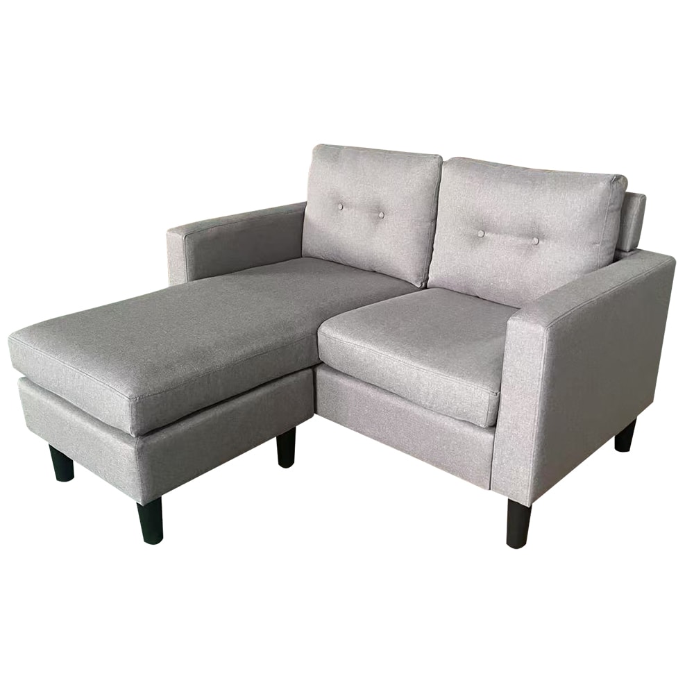 【Hampton 漢汀堡】布面雙人轉角L型沙發-淺灰色