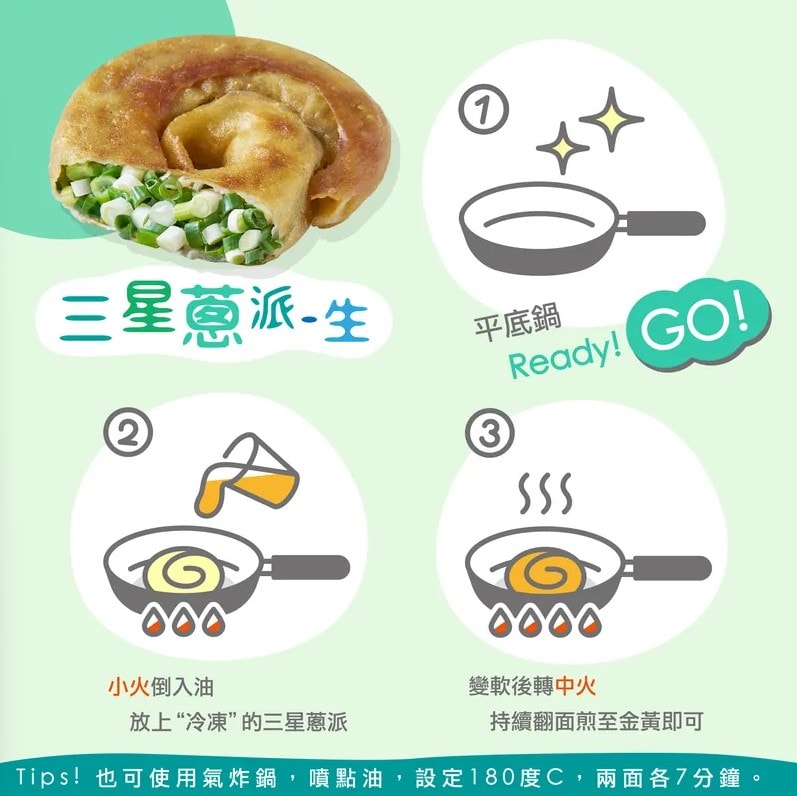 【星寶蔥達人】超人氣三星蔥派4包組(蔥派/蔥油餅/紅豆煎餅)