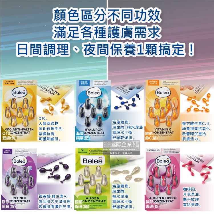 【德國 DM Denkmit】Balea芭樂雅緊緻肌膚鎖水保濕精華油時空膠囊1mlx7顆/片