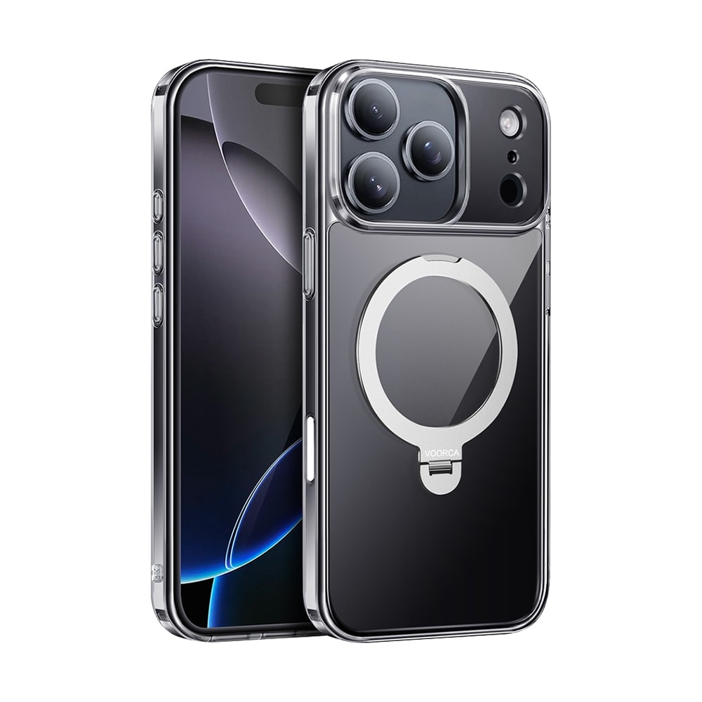 【VOORCA】旋控 iPhone 17 Pro 360°磁吸支架清透保護殼 氣囊防摔手機殼(透明)