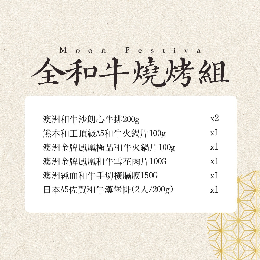 【鮮食堂】全和牛燒烤組(7件組) -中秋烤肉