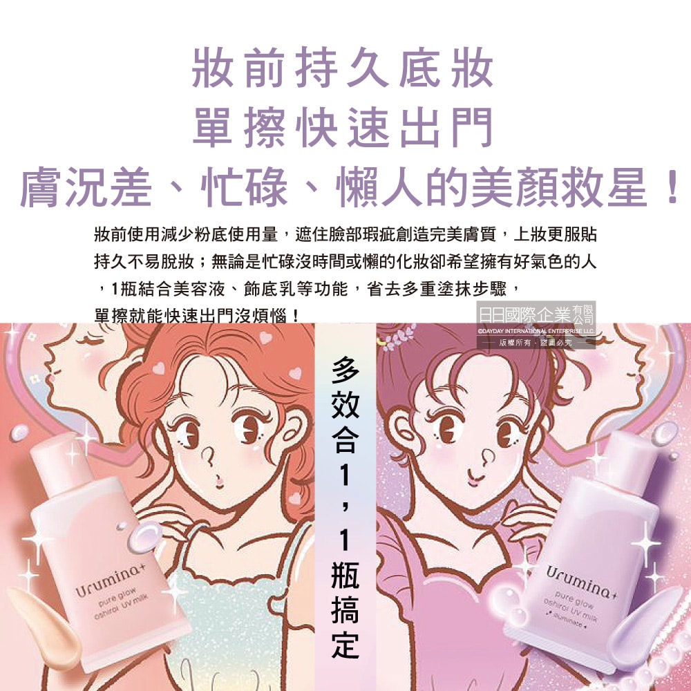 【KOSE 高絲】Urumina+晨間潤澤隔離霜SPF50+ 35gx1入/袋