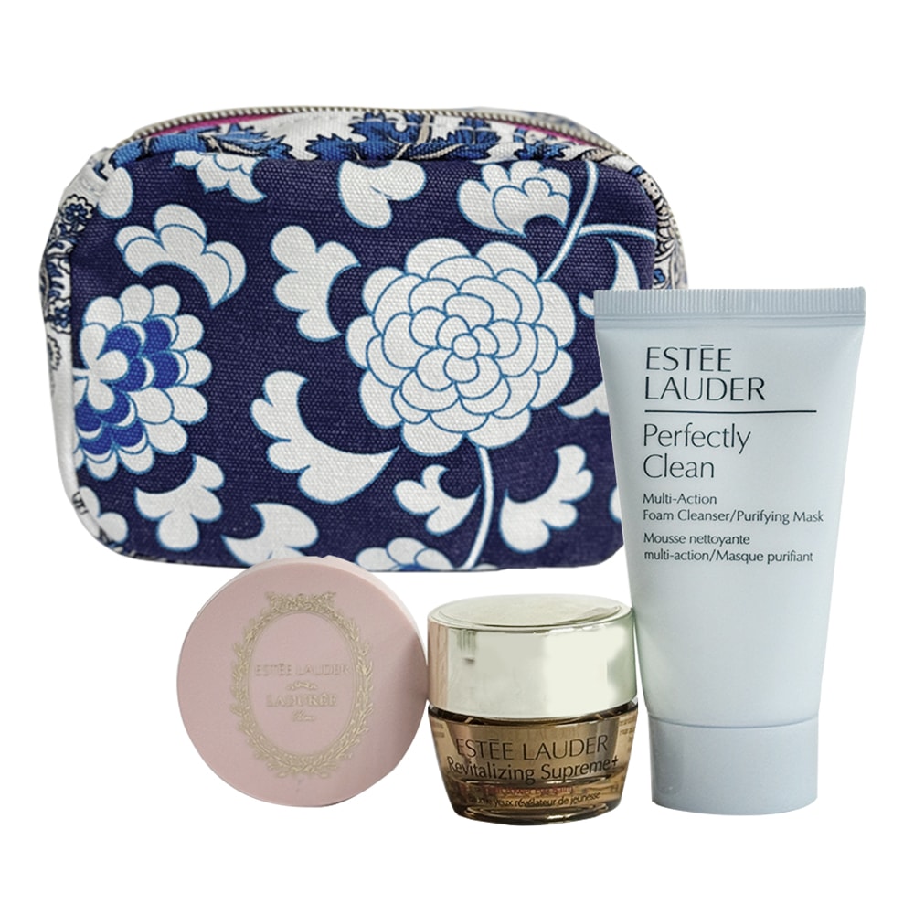 【Estee Lauder 雅詩蘭黛】年輕無敵化妝包買1送3保養組(專櫃公司貨)