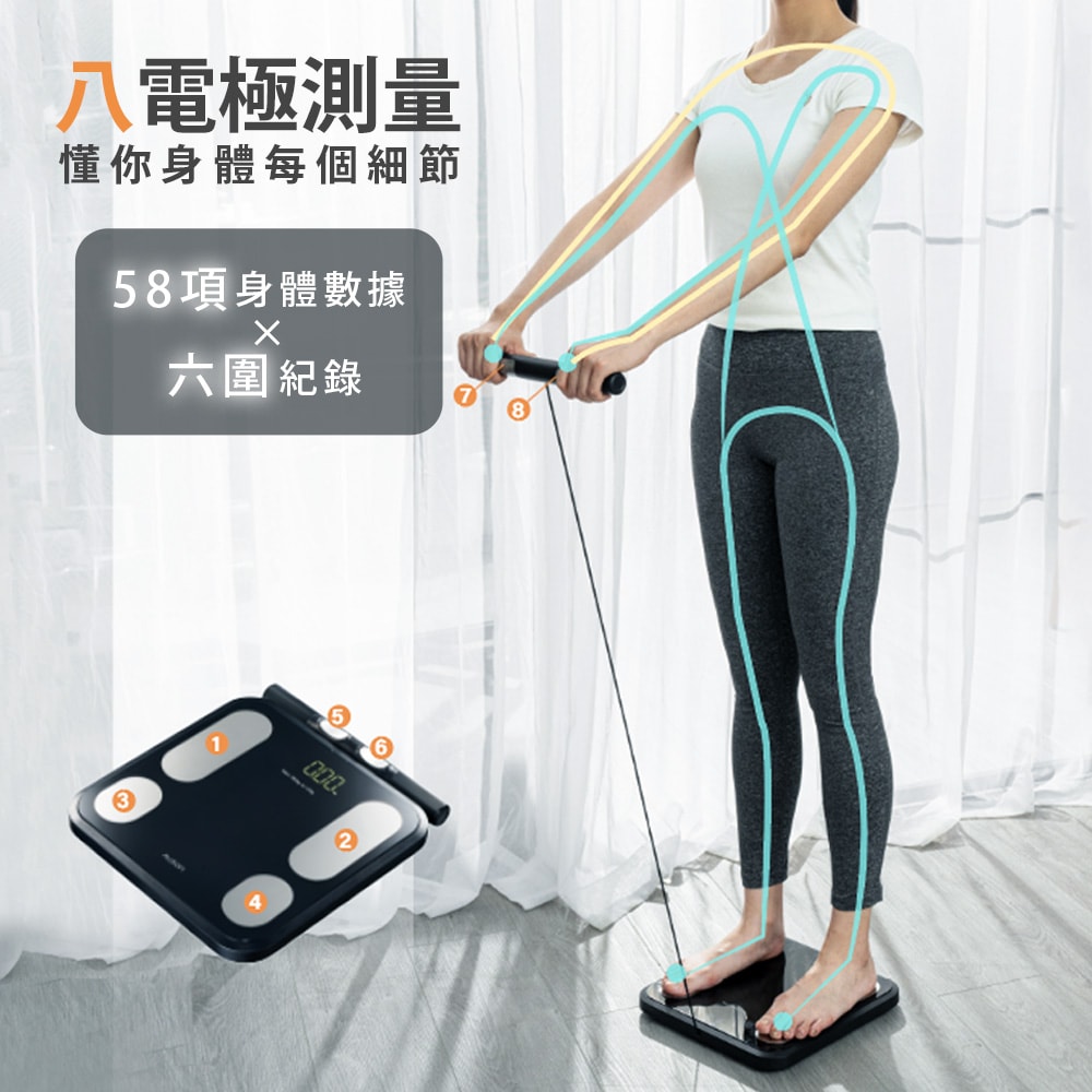 【AWSON 歐森】雙頻八電極家用體重體脂計/體重計/體重機/體脂機(AWD-1021)