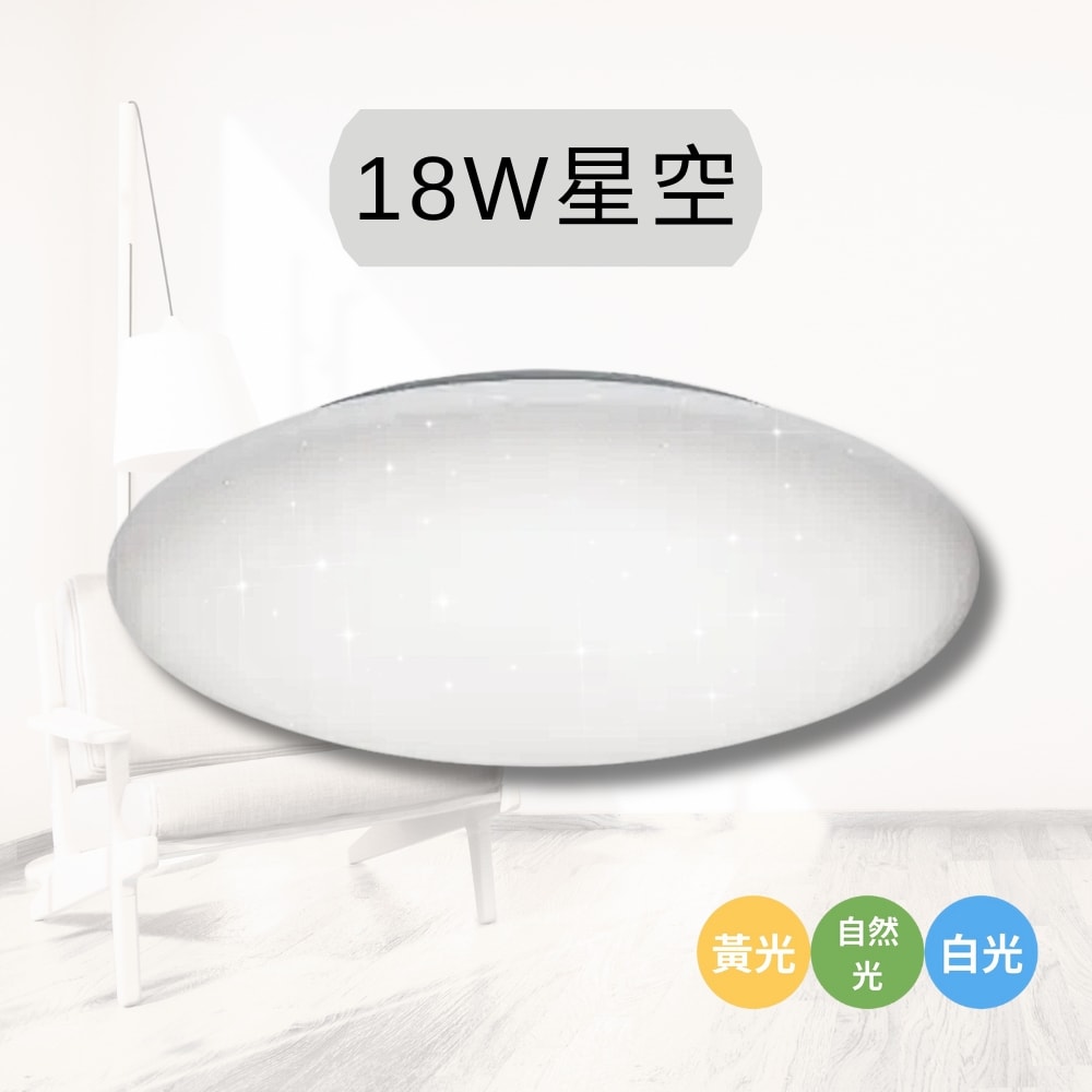 【Dr.Bright 亮博士】LED 18W 單色 吸頂燈 ( 星空/星鑽/滿月 ) IP54 防水 室內 室外 保固1年 適用 1~1.5坪