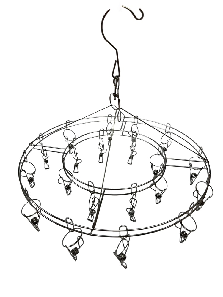 【9STORE生活用品】小金剛白鐵雙層吊襪架(圓形)20夾