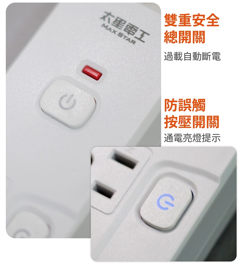 【太星電工】速充寶PD65W氮化鎵三開四插快充電腦線/2P+3P/6尺 過載保護/防火/筆電 快充 OSA34306