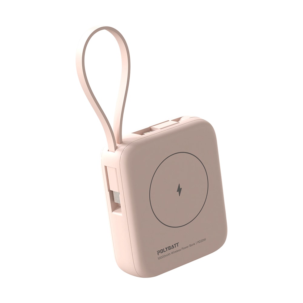 【POLYBATT】10000mAh N52磁吸無線充+自帶雙線 多功能行動電源 雙PD快充/電量顯示/隱形支架