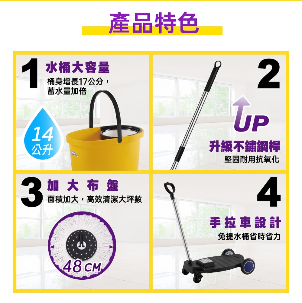 【好神拖】L740商用拖把架(1桿1布)