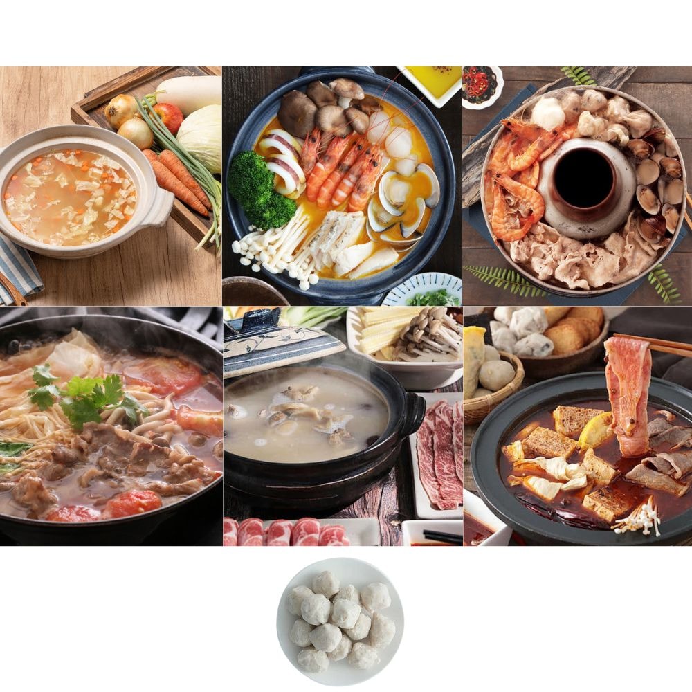 【永豐餘生技】(鮮拾獨家)超人氣鍋物湯底2入+虱目魚丸組(酸菜白肉/牛奶海鮮/野菜雞湯/川味麻辣/番茄牛肉/胡椒豬肚)