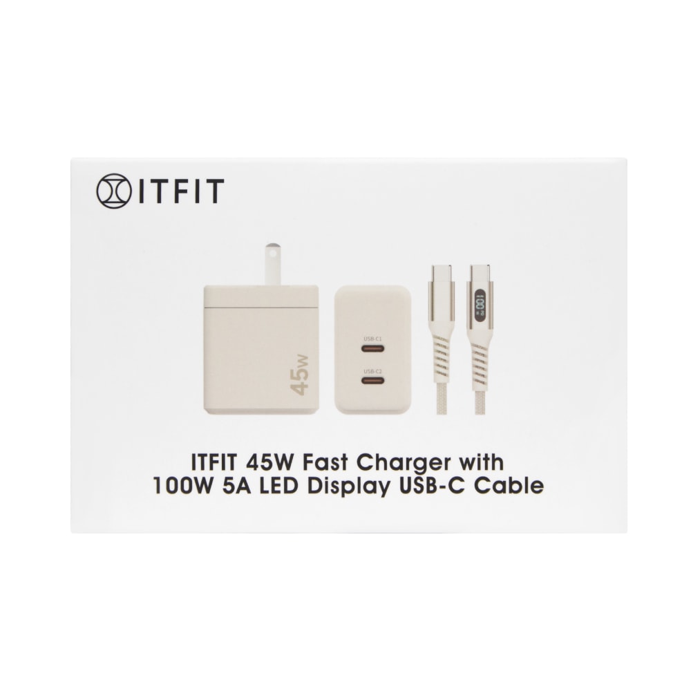 【Samsung 三星】原廠 ITFIT 45W GaN雙孔+100W 5A 雙Type-C 快充組 (ITPW37BE)