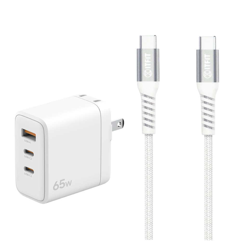 【Samsung 三星】原廠 ITFIT 65W GaN三孔+100W 5A 雙Type-C 快充組 (ITFITPW17)