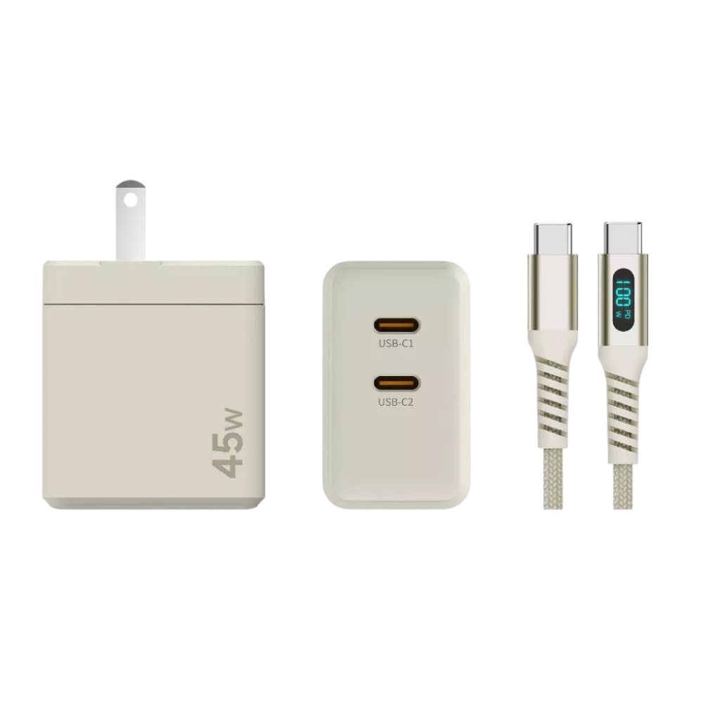 【Samsung 三星】原廠 ITFIT 45W GaN雙孔+100W 5A 雙Type-C 快充組 (ITPW37BE)