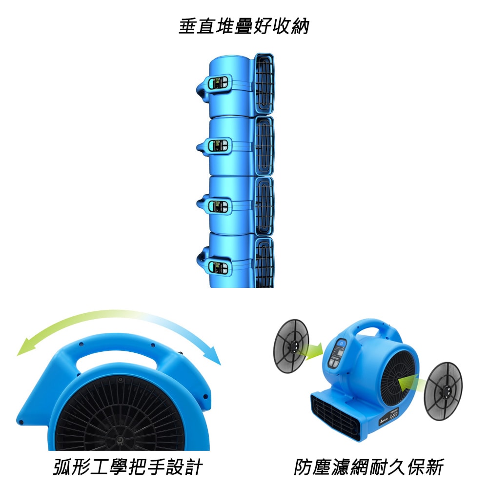 【台達電子】DC雙渦輪多向循環扇/吹地機 110V