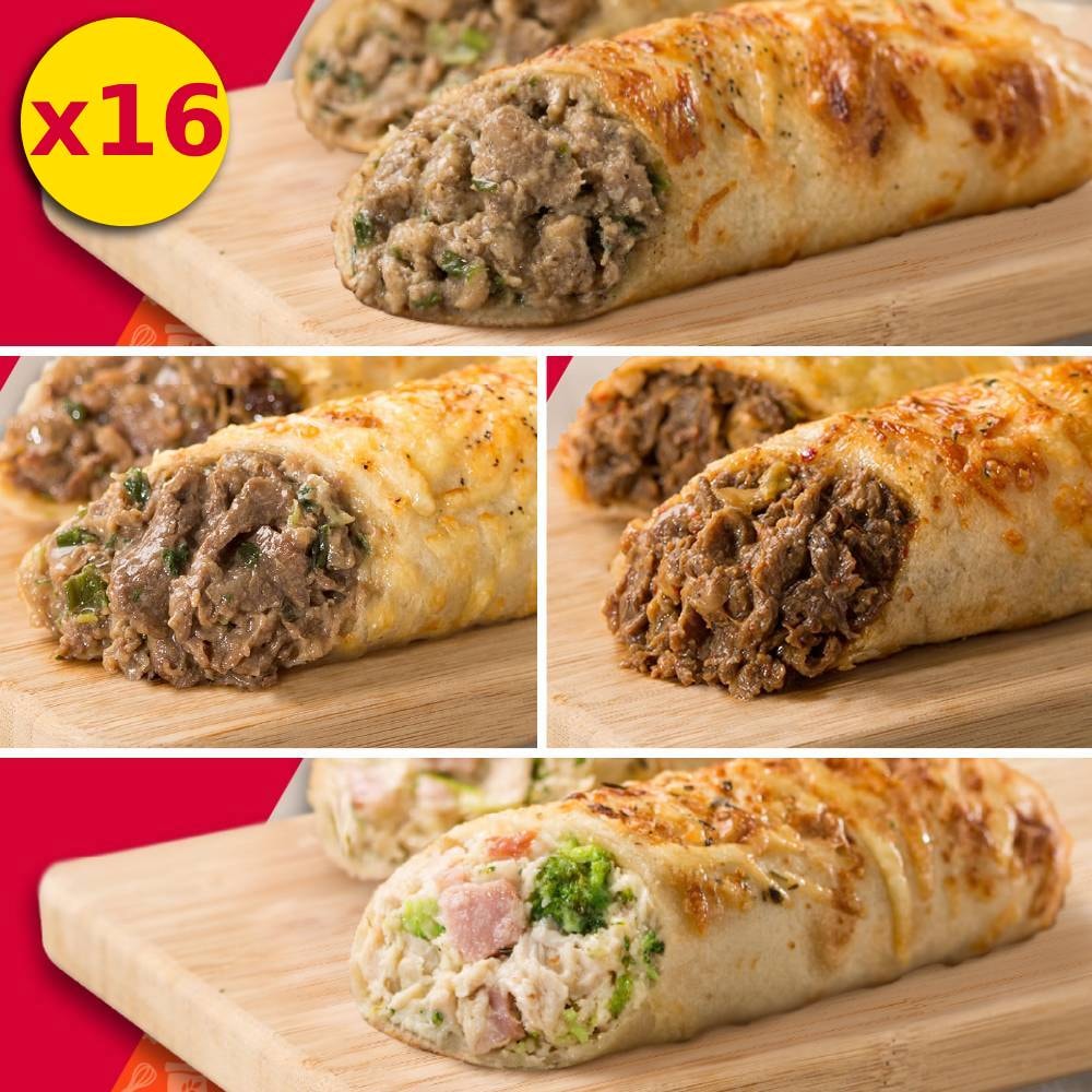 【KKLife】超人氣起司肉捲16入組(180g/入)(和風起司牛*4+美式起司雞*4+韓式辣牛*4+黑胡椒豬*4)