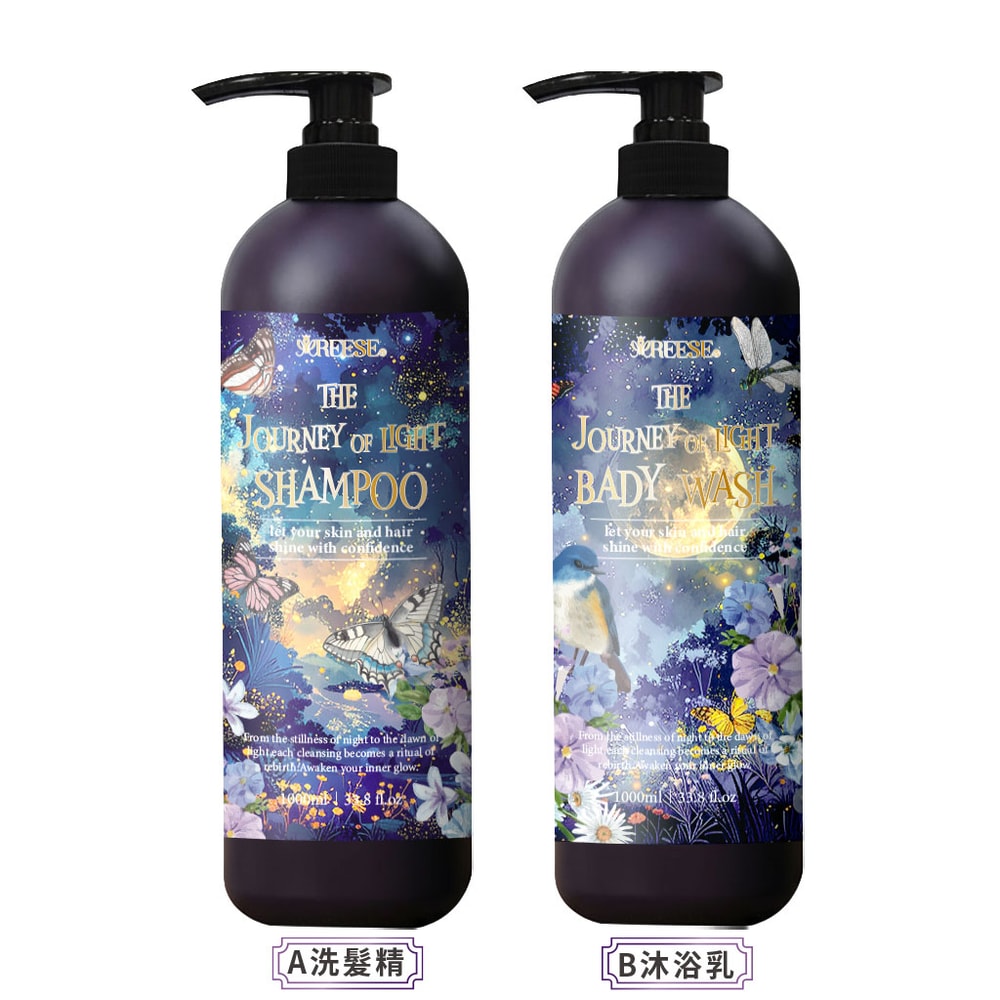 【REESE】光之旅程|紫色精靈洗髮精/沐浴乳1000ml-20瓶入