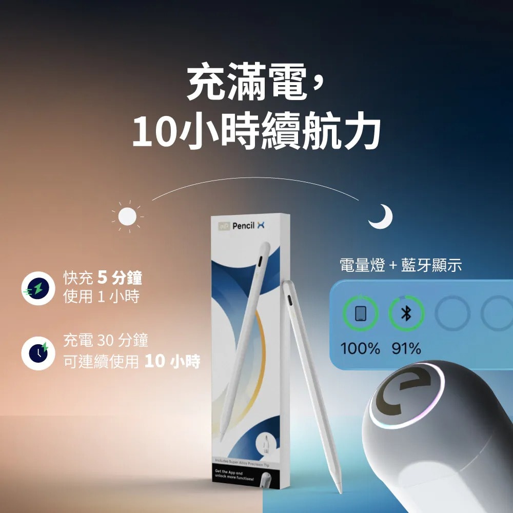 【eiP】Pencil X 磁吸觸控筆 適用iPad 10/11/Air 4.5.6.7(M2/M3)/Pro (M4/M5) iPad觸控筆推薦