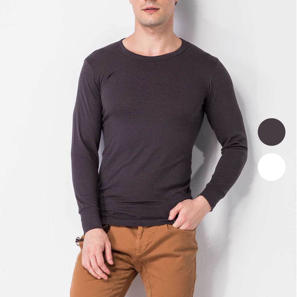 【MORINO 摩力諾】【買二送二】男女款_日本素材發熱衣長袖T恤