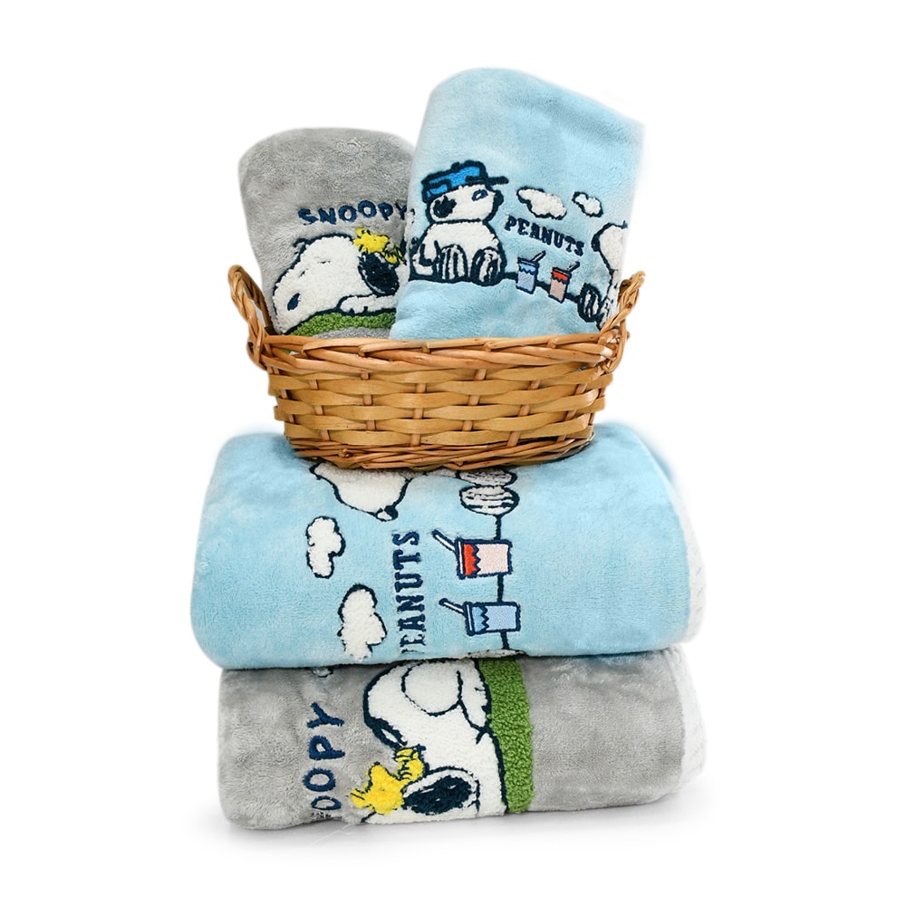 【MORINO 摩力諾】SNOOPY史努比-絲光絨刺繡舒柔浴巾_70*140cm SN418 SN419