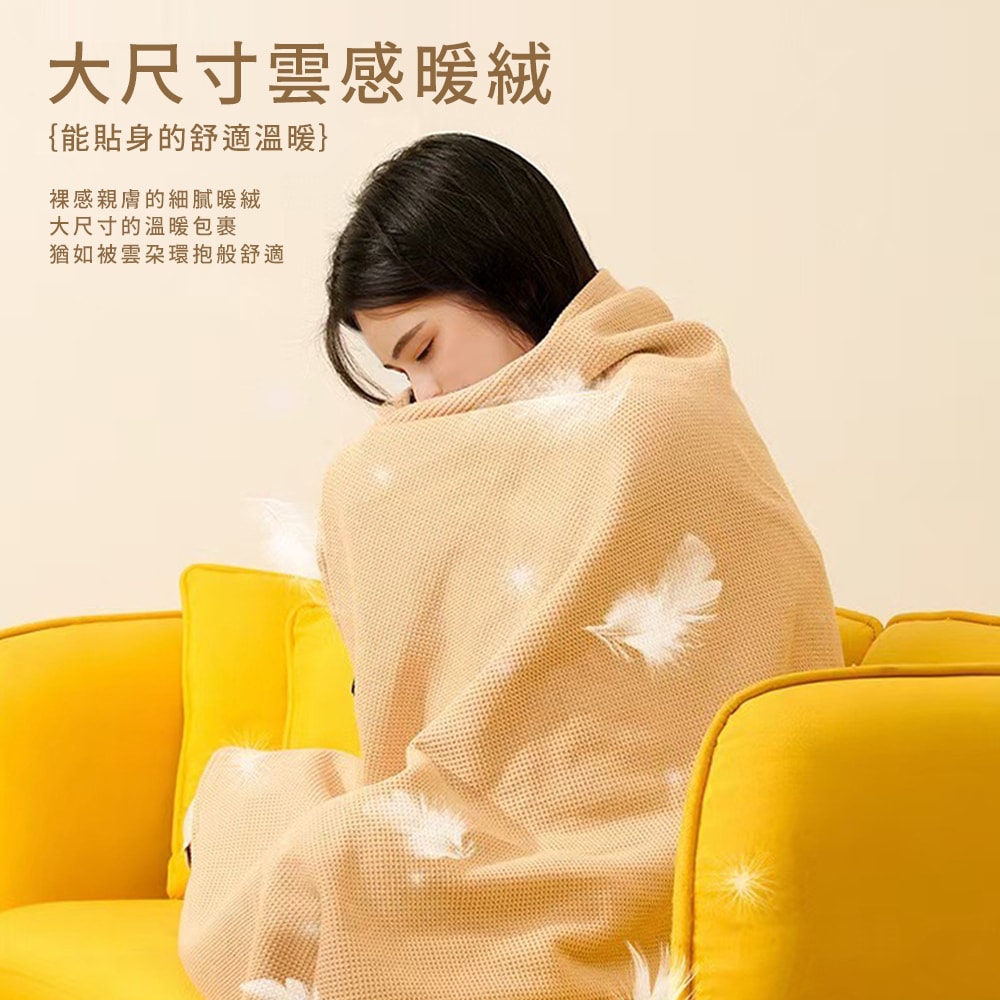 【CY 呈云】【NOVOICE 諾維斯】USB肩披電熱暖身毯(深灰/杏色)