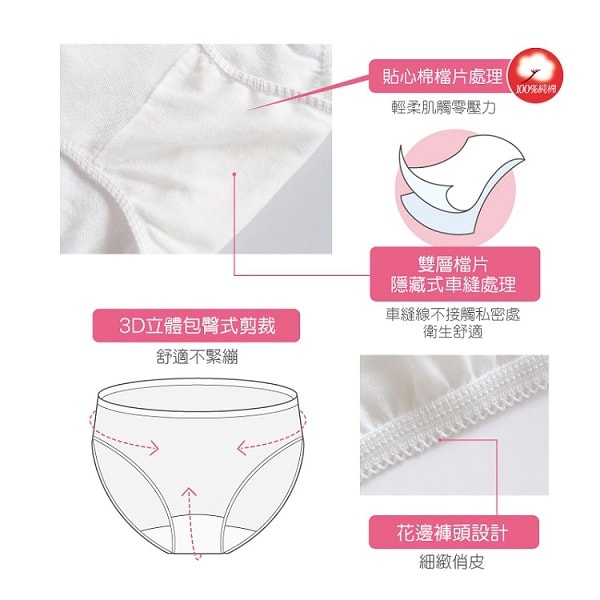 【清秀佳人】三角免洗褲純棉 *3組