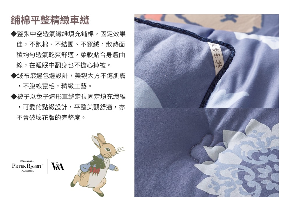 【PETER RABBIT 比得兔】比得兔與V&A博物館 雙人銀離子抗菌保暖冬被(多款任選/正版授權/銀離子/被子/棉被)