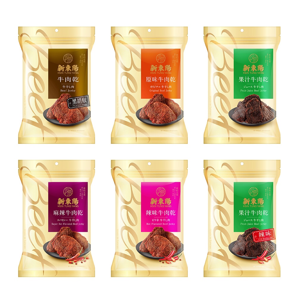 【新東陽】牛肉乾210gX3包 (任選大包)(原味/辣味/果汁/辣果汁/黑胡椒/麻辣)