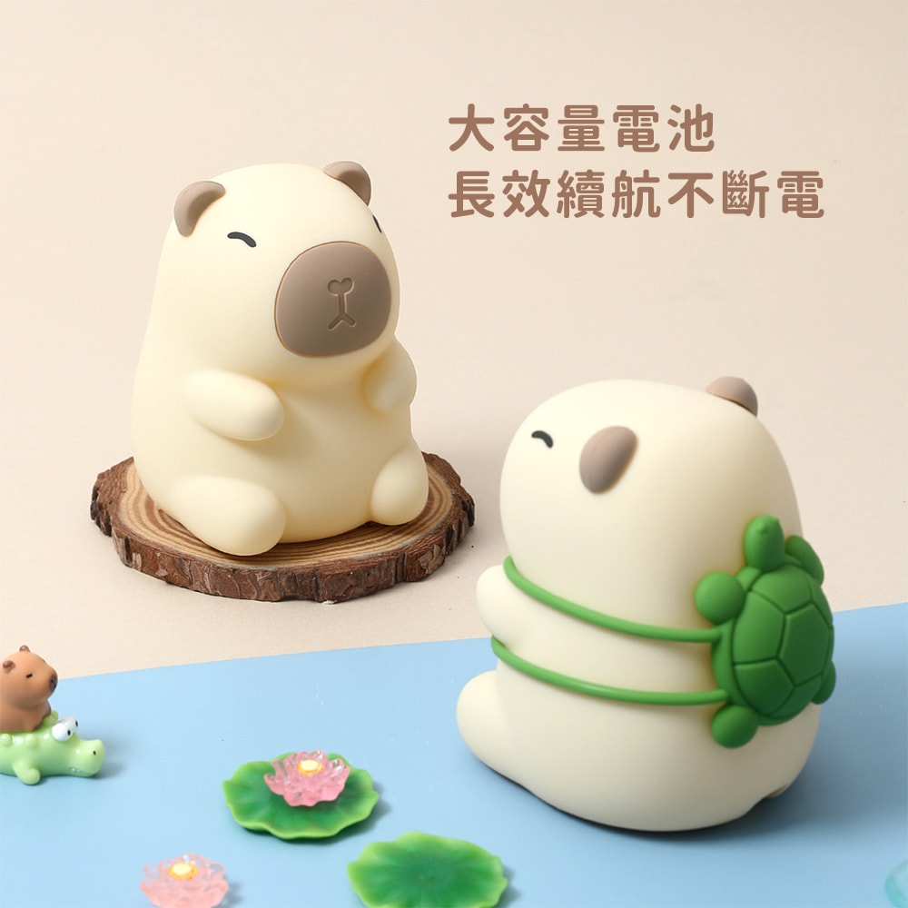 【Timo】萌萌水豚LED拍拍療癒小夜燈(隨機出貨盲盒一款)