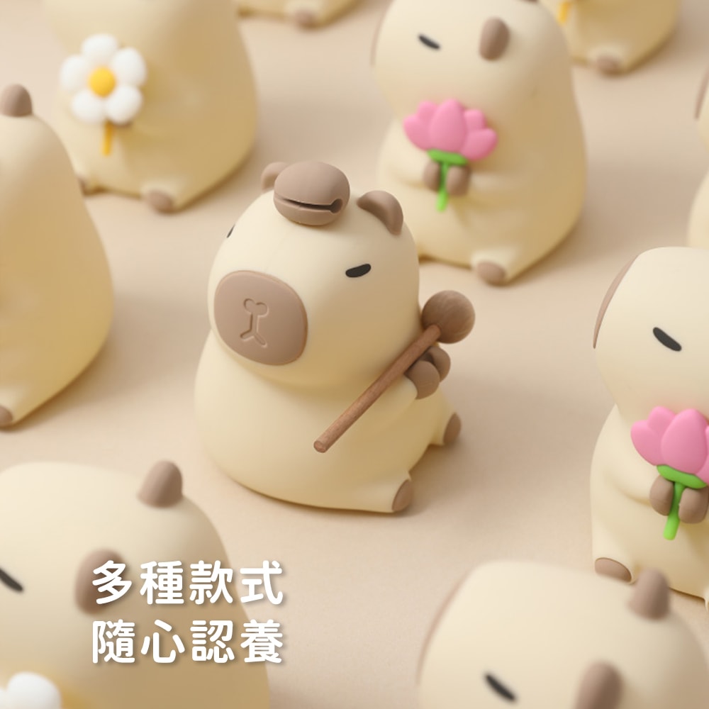 【Timo】萌萌水豚LED拍拍療癒小夜燈(隨機出貨盲盒一款)
