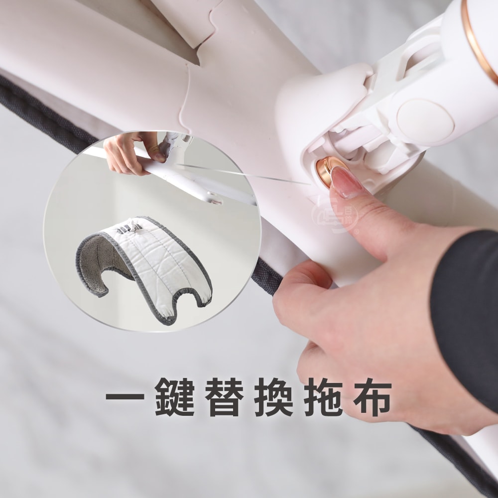 【百鈴】易秒擰免沾手X型豪華平板拖把-1桿2布(平拖/免沾手/大板/吸水/乾濕兩用/除塵/地板清潔)