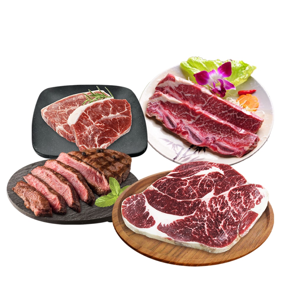 【勝崎生鮮】美國穀飼爆汁牛排8件組(1250公克/8片)