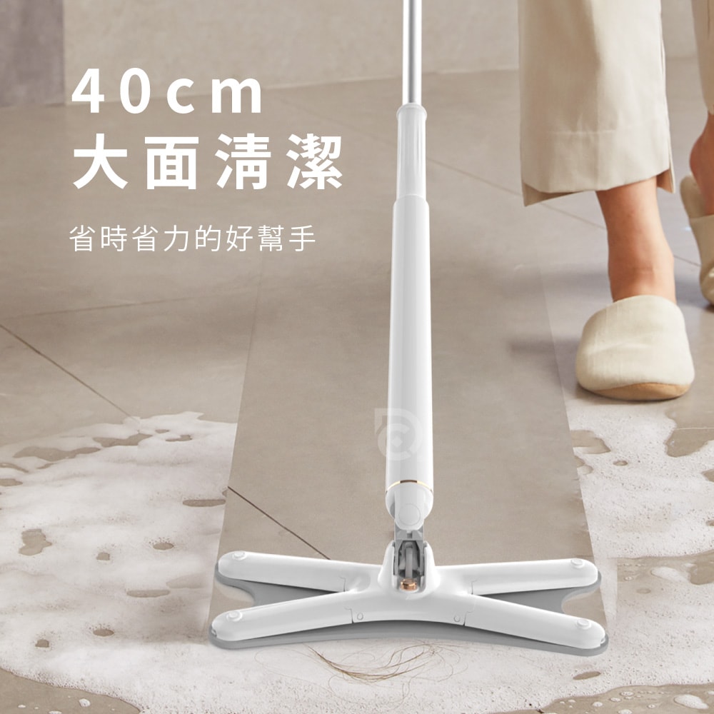 【德昌】馬上淨一秒瞬擰免碰水X型豪華平板拖把-1桿2布(平拖/免沾手/大板/吸水/乾濕兩用/除塵/地板清潔)