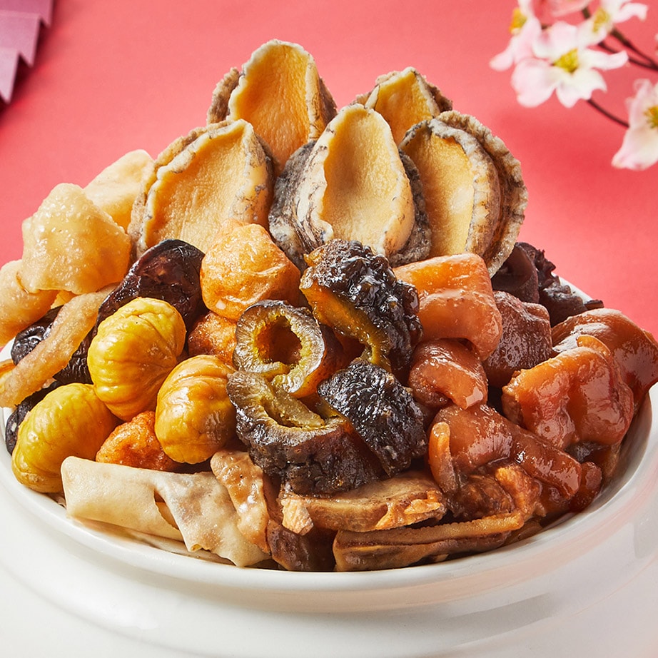 【雙月】年菜6件組(佛跳牆+米糕+筍絲蹄膀+雞湯+干貝白菜滷+鱸魚湯)(年菜/年貨)