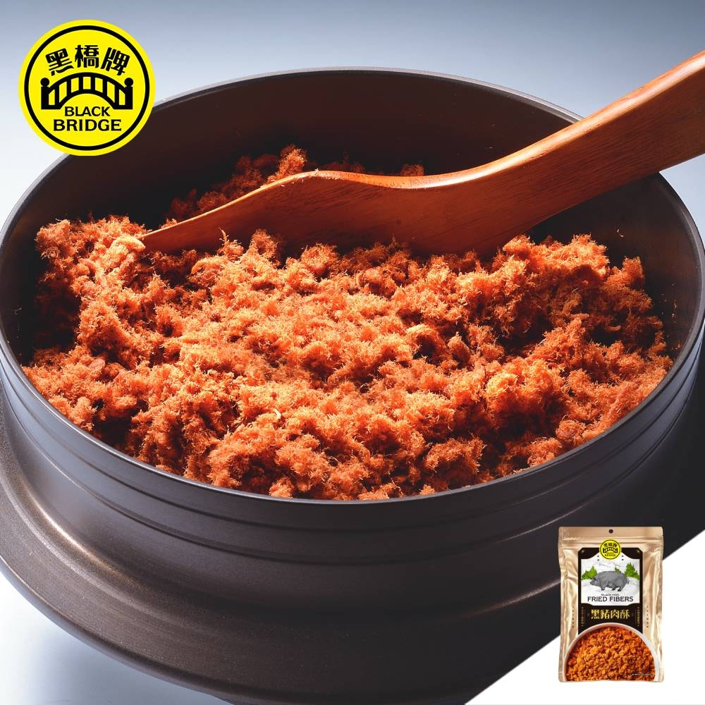 【黑橋牌】頂級黑豬4件組-黑豬條子肉乾+黑豬燒肉風味條子肉乾+黑豬肉酥+黑豬烏金肉燥醬(110g~240g)