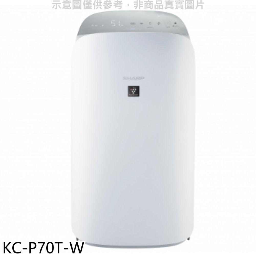 【SHARP 夏普】【KC-P70T-W】16坪空氣清淨機(7-11商品卡200元)