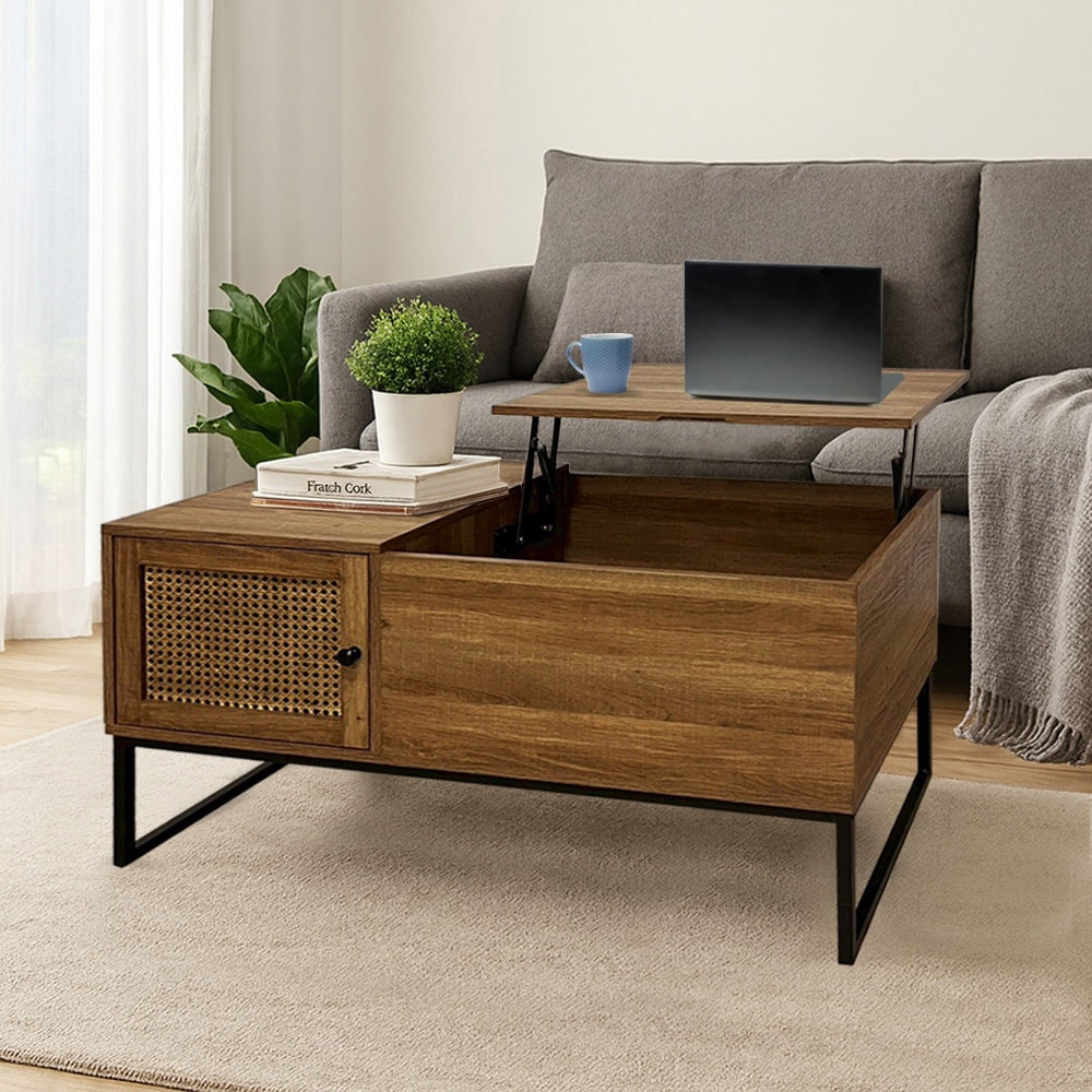 【AOTTO】歐式多功能收納儲物升降茶几(茶几 客廳桌 升降桌 餐桌)