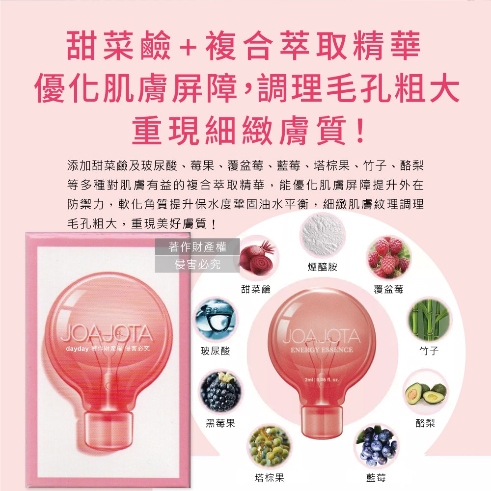 【韓國JOAJOTA】小燈泡童顏彈潤提亮護膚保養美容精華液2mlx30入/粉紅盒(獨立包裝旅遊保養組,暗沈妝前打底光澤肌膚安瓶,護理臉部頸部導入液)