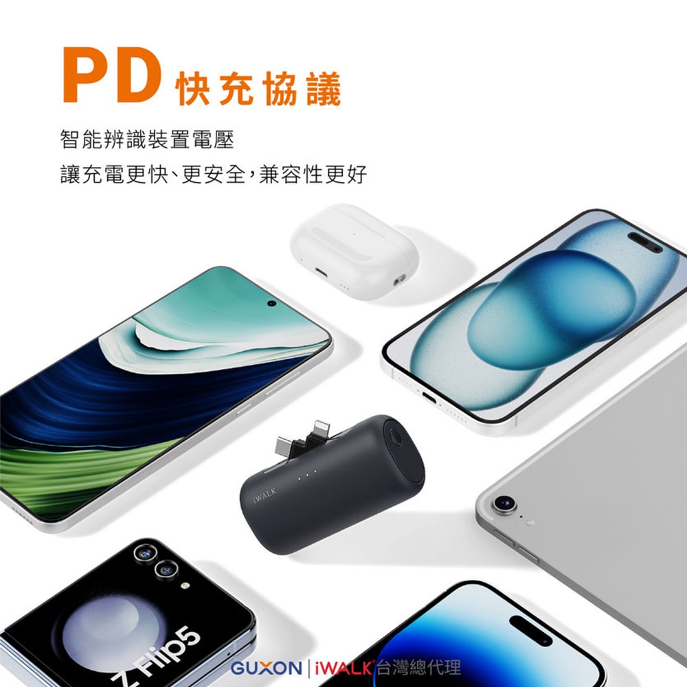 【iWALK】SWITCH 切換式5500mAh快充行動電源 (LPS003) PD20W/Type-C/Lightning