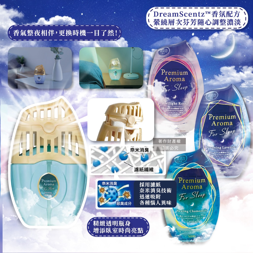 【ST 雞仔牌】消臭力Premium Arom寢室放置型液體除臭芳香劑400ml/瓶(室內空氣清新香氛,奈米消臭分解異味,擴香淨味脫臭罐,長效約90天)
