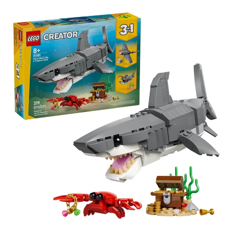 【LEGO 樂高】磚星球〡 31381 創意三合一系列 兇猛鯊魚和寶箱 Fierce Shark with a Treasure Chest