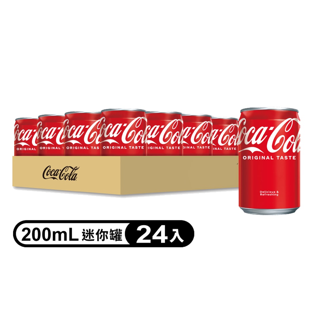 【Coca Cola 可口可樂】迷你罐200ml(24入/箱)