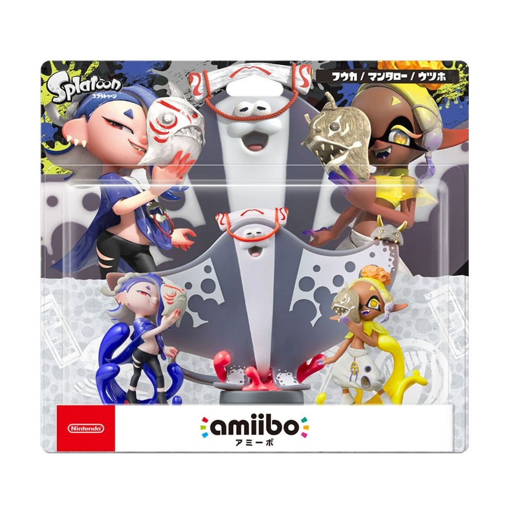 【Nintendo 任天堂】【AS電玩】Amiibo 魚漿幫 鰻魚/鯊魚/鬼蝠魟 ( 莎莎/曼曼/鬼福 ) 三入組 斯普拉遁3 漆彈3系列