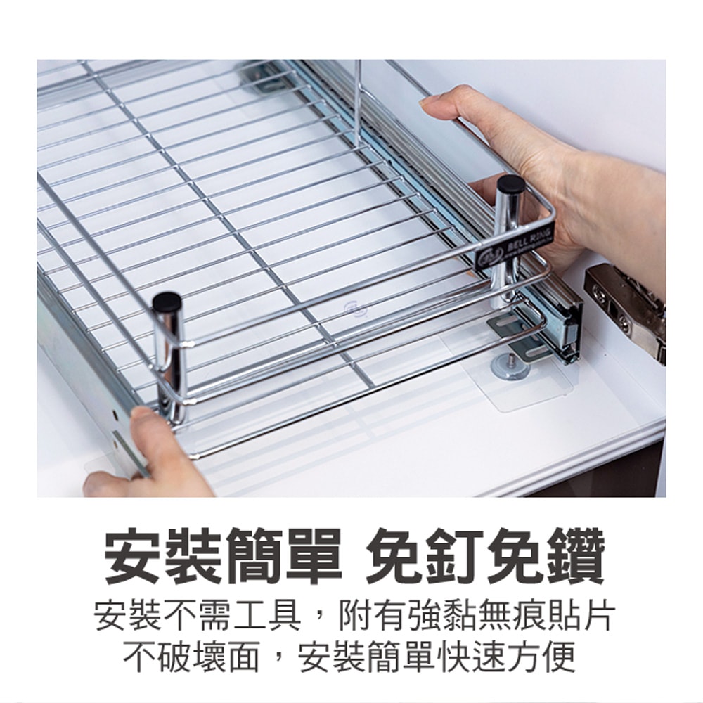 【百鈴】卡豪收抽屜式雙層置物架(微波爐架/電器架/瓶罐架/收納架/廚房架/放置架)